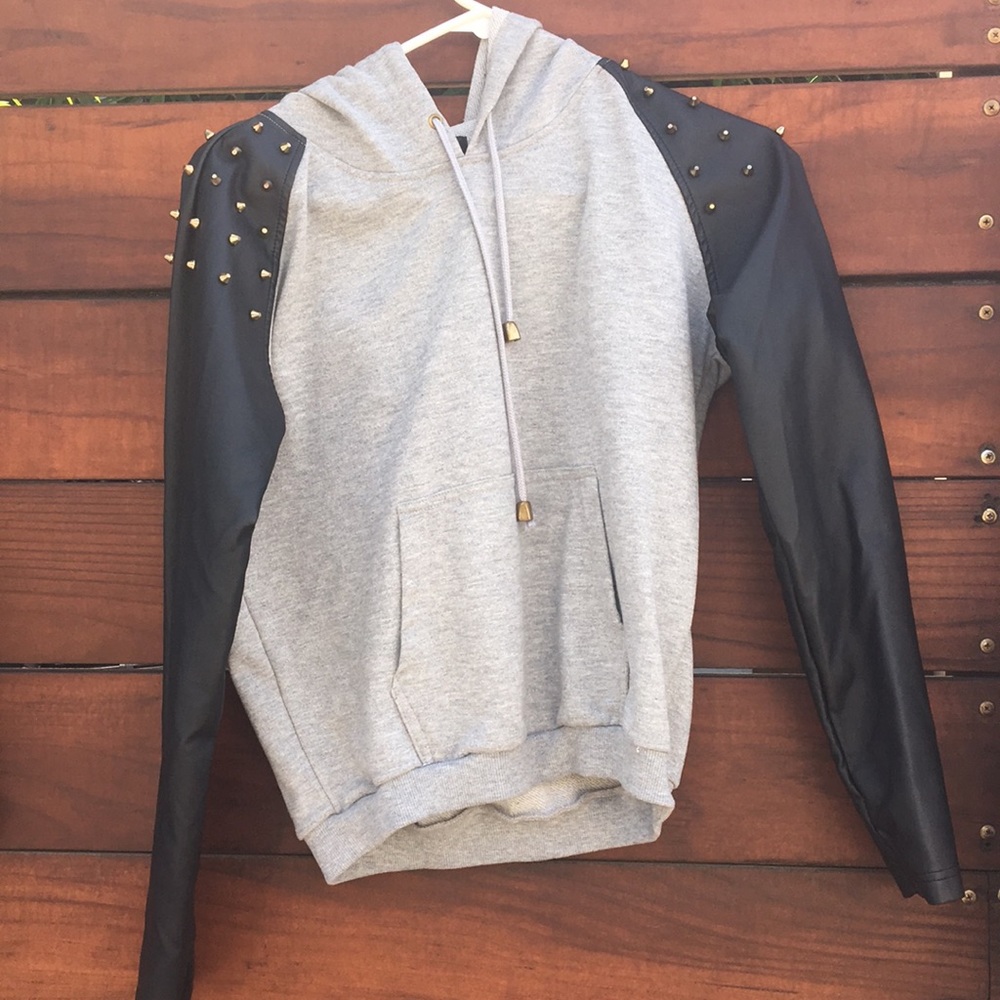 Faux Leather/Cotton Vintage Sweater!